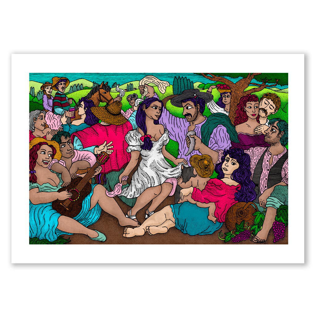 Fiesta Campestre, El Cigarrito. Láminas Fine Art